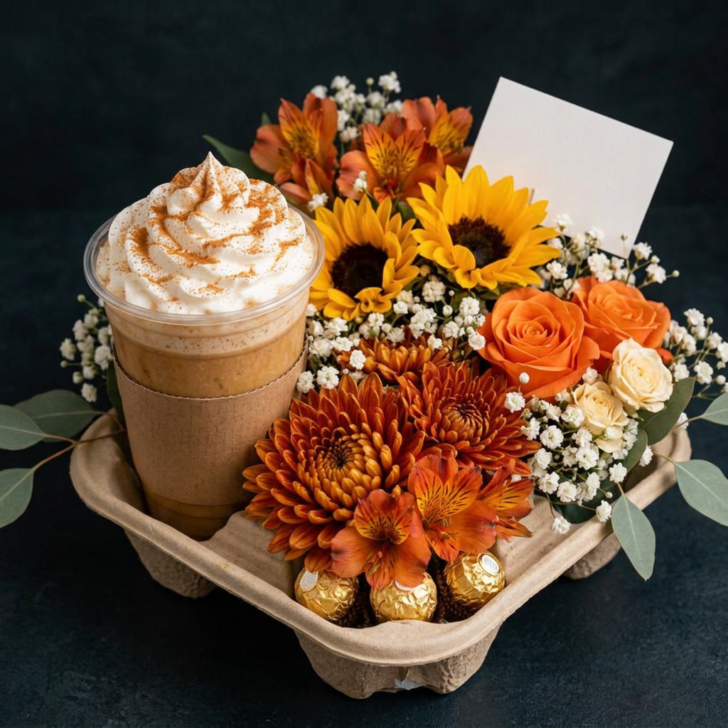 Autumn bouquet inspiration with sunflowers and orange flowers